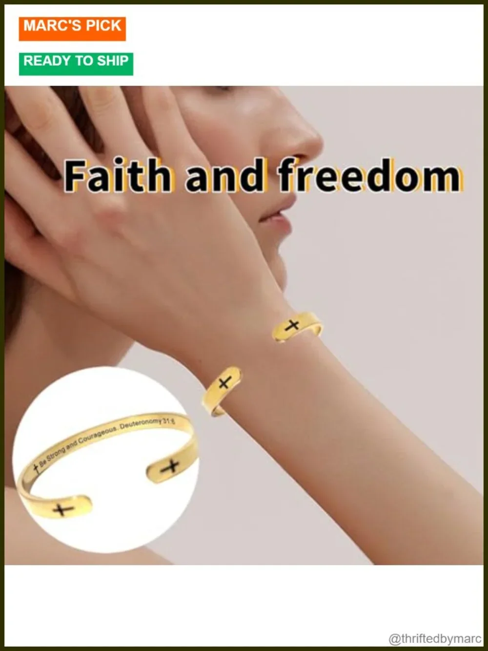 Religious Cuff Bracelet Christian Cross Inspirational Bible Verse Stainless